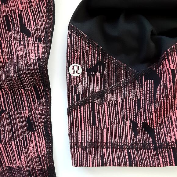 Lululemon Pace Rival Crop 19” Leggings Down Pour Electric Coral Women 8 Athletic - Picture 6 of 9